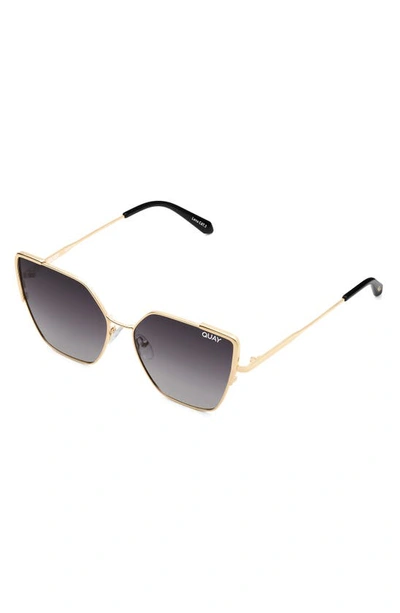 Shop Quay Srsly 53mm Gradient Polarized Cat Eye Sunglasses In Gold/ Smoke Polarized