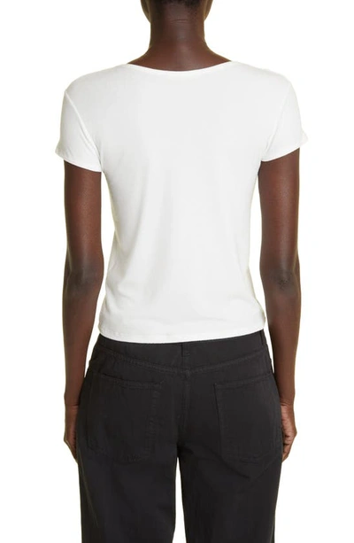 Shop The Row Rasa Scoop Neck Cap Sleeve Jersey T-shirt In White