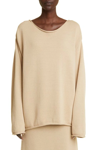 Shop The Row Calas Oversize Cotton Sweater In Beige