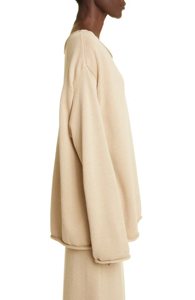 Shop The Row Calas Oversize Cotton Sweater In Beige