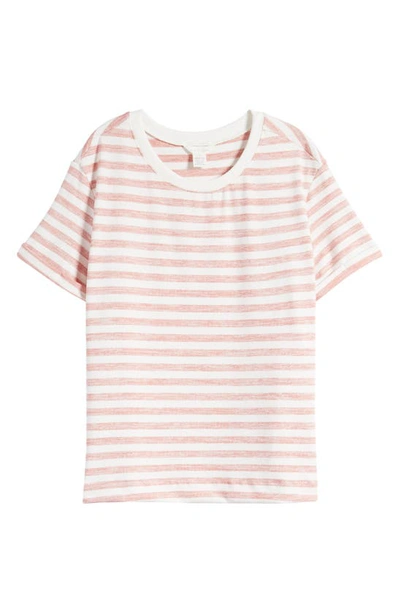 Caslon Ease Stripe Crewneck T-shirt In Pink Desert White Charm Stripe
