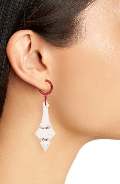 Shop Acne Studios Mismatched Earrings In Red