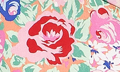 Endless Rose Floral Print Crop Tank In Coral Multi