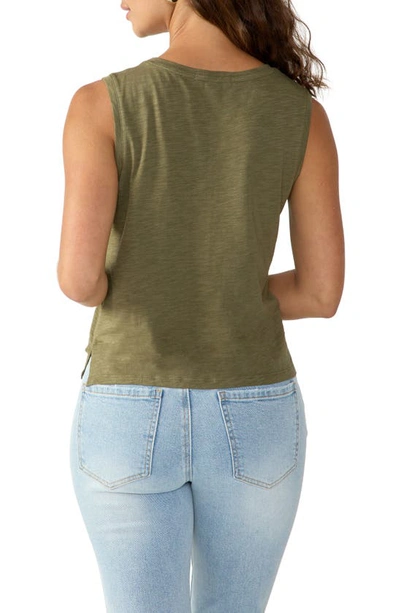 Shop Sanctuary Love Me Knot Cutout Tie Front Tank In Mossy Gree