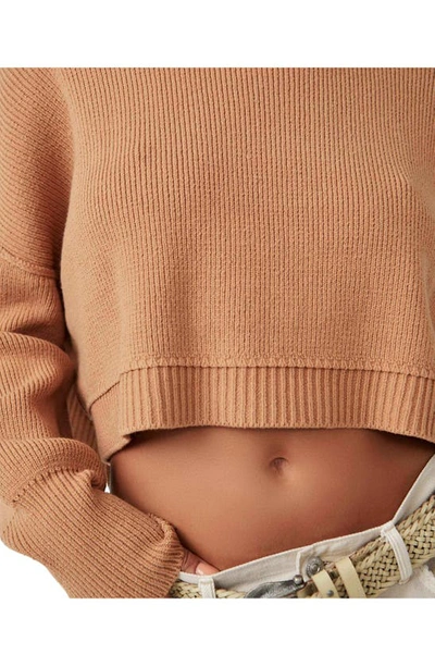 Shop Free People Easy Street Crop Pullover In Camel