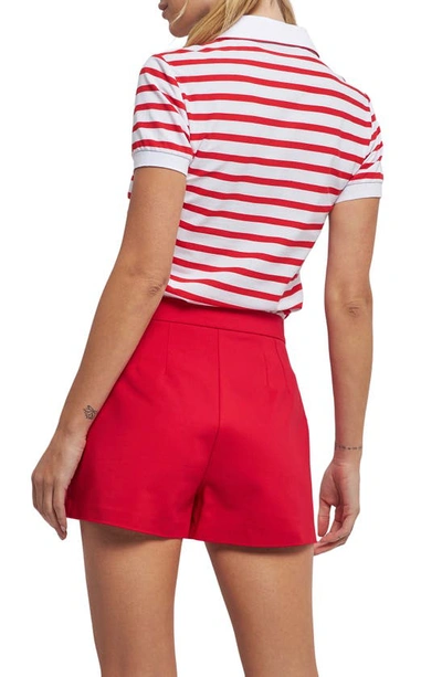 English Factory Stripe Polo Shirt In Red