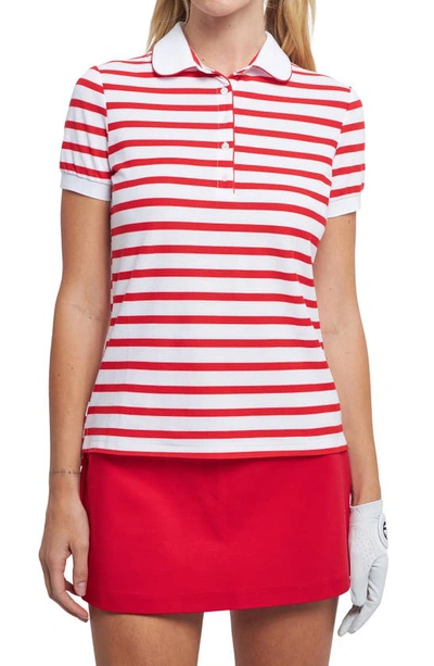 English Factory Stripe Polo Shirt In Red