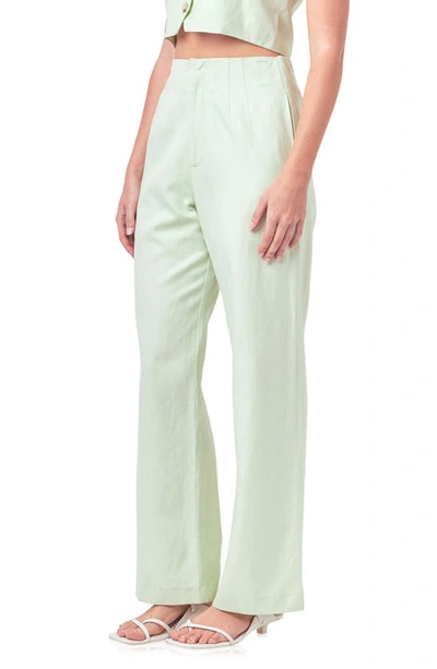 English Factory High Waist Wide Leg Pants In Green