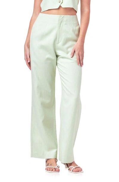 English Factory High Waist Wide Leg Pants In Green