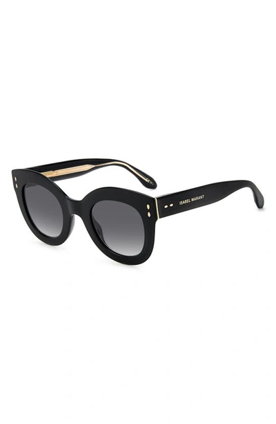 Shop Isabel Marant 49mm Gradient Round Sunglasses In Black / Grey Shaded