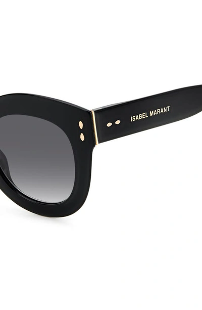 Shop Isabel Marant 49mm Gradient Round Sunglasses In Black / Grey Shaded