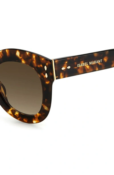 Shop Isabel Marant 49mm Gradient Round Sunglasses In Havana / Brown Gradient