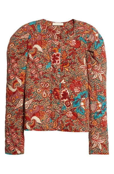 Shop Ulla Johnson Esti Print Quilted Cotton Jacket In Primrose