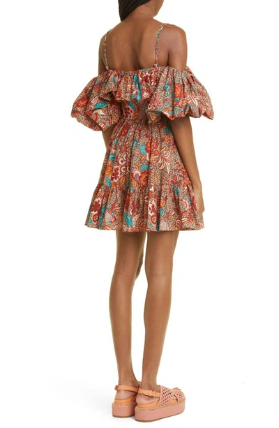 Shop Ulla Johnson Lila Floral Cold Shoulder Dress In Primrose