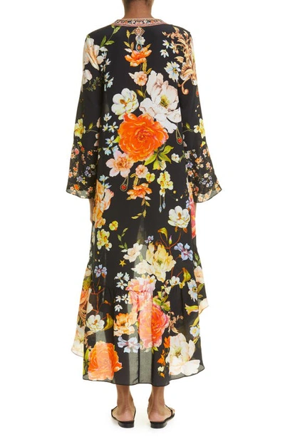 Camilla Secret History Long Sleeve Silk High-low Dress In Secret History