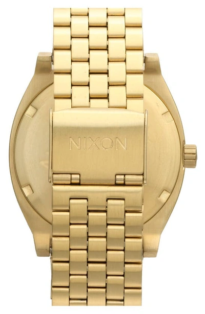 Shop Nixon The Time Teller Bracelet Watch, 37mm In Gold