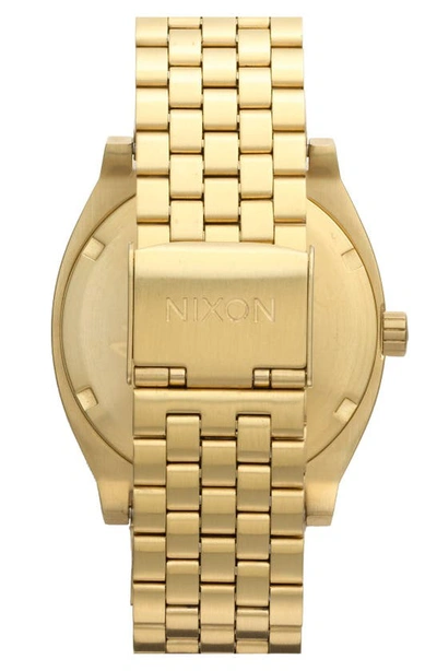 Shop Nixon The Time Teller Bracelet Watch, 37mm In Gold