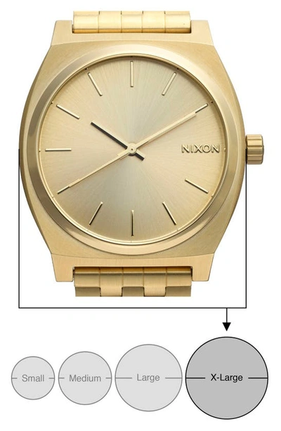 Shop Nixon The Time Teller Bracelet Watch, 37mm In Gold