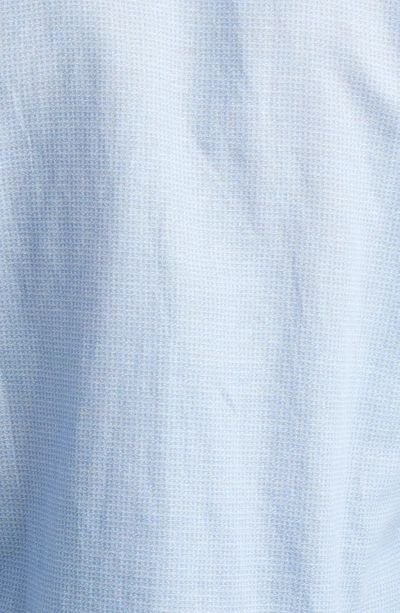 Shop Robert Graham Sloan Mini Houndstooth Linen & Cotton Button-up Shirt In Blue