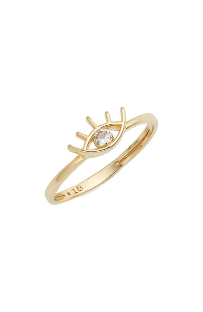 Shop Set & Stones Rhodes Eye Cubic Zirconia Ring In Gold