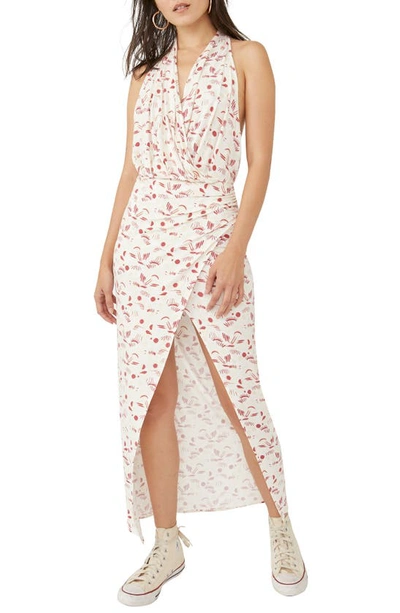 Shop Free People Daria Floral Print Halter Maxi Dress In Ivory Combo
