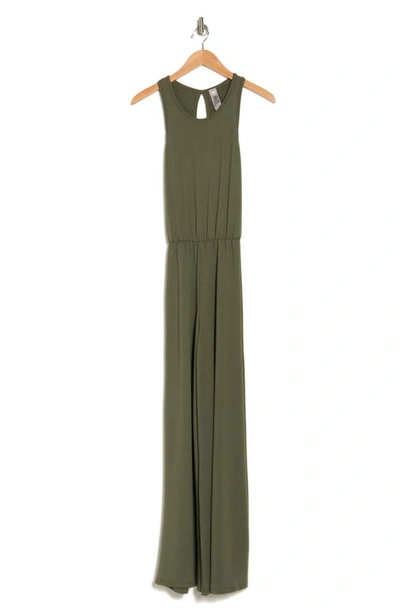 Shop Go Couture Keyhole Back Jumpsuit In Olive