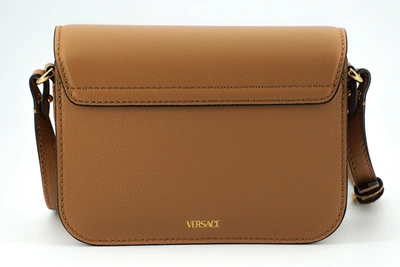 Shop Versace Calf Leather Shoulder Women's Bag In Brown