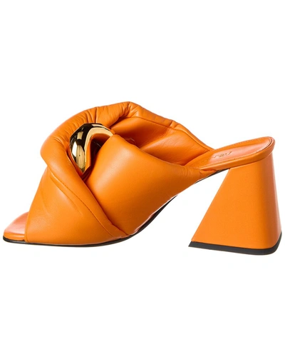 Shop Jw Anderson Twist Leather Sandal In Orange