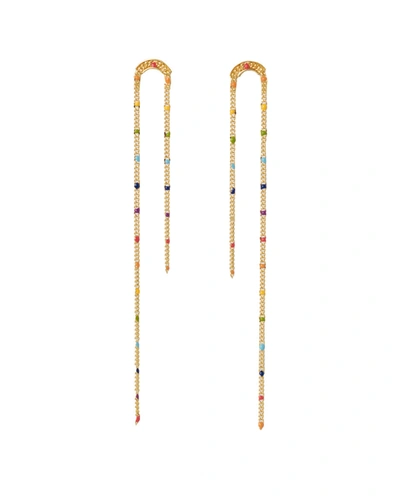 Shop Maggoosh In Rainbows Freedom Earrings In Gold