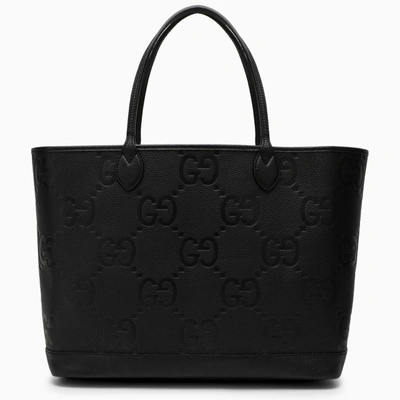 Gucci Jumbo GG Large Tote Bag, Black, Leather