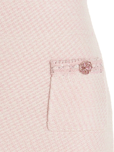 Shop Self-portrait Jewel Button Knit Skirt Skirts Pink