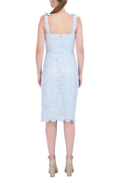 Shop Laundry By Shelli Segal Tie Strap Lace Dress In Cashmere Blue