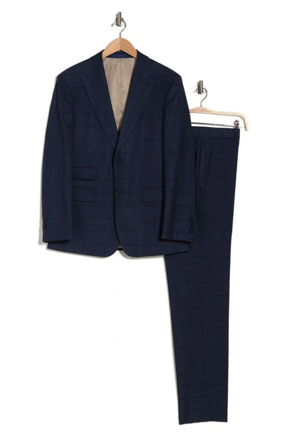 Shop English Laundry Trim Fit Blue Solid Two-button Peak Lapel Suit