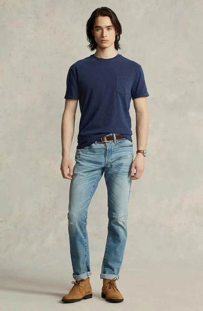 Shop Polo Ralph Lauren Cotton Pocket T-shirt In Navy