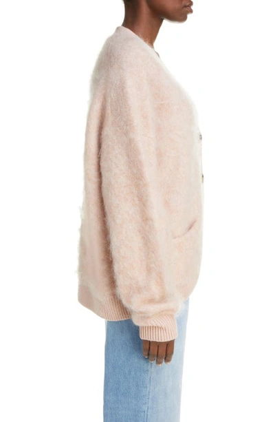 Shop Acne Studios Rives Mohair & Wool Blend Cardigan In Warm Beige