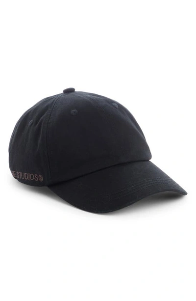 Shop Acne Studios Carliy Logo Cotton Twill Baseball Cap In Black