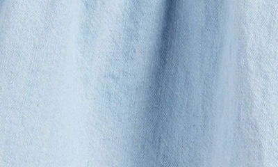 Shop Zimmermann Kids' Halcyon Bow Strap Cotton Chambray Dress In Misty Blue