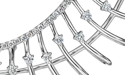 Shop Hueb Luminus Diamond Fan Earrings In White Gold