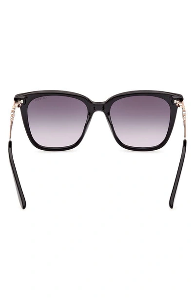 Shop Guess 53mm Square Sunglasses In Shiny Black / Gradient Smoke