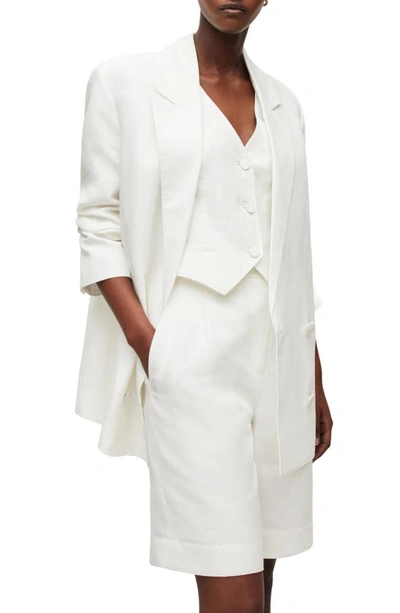Shop Allsaints Petra Double Breasted Blazer In Off White