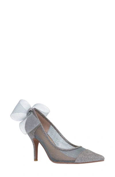 J. Reneé Sheer Bow Pointed Toe Pump In Pewter