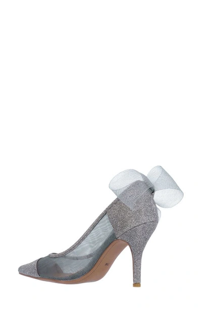 J. Reneé Sheer Bow Pointed Toe Pump In Pewter