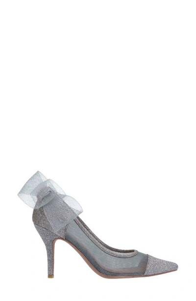 J. Reneé Sheer Bow Pointed Toe Pump In Pewter