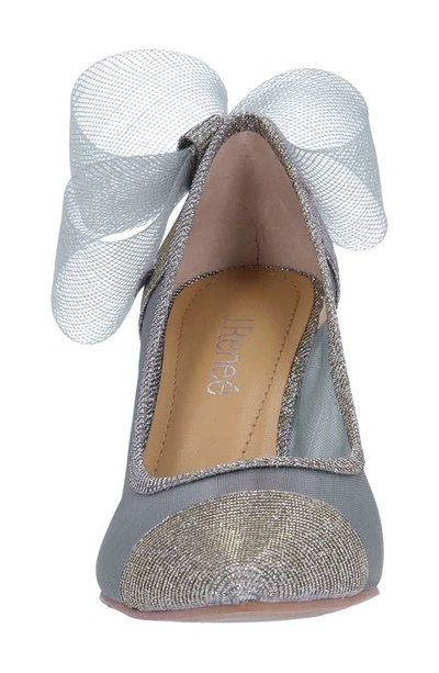 J. Reneé Sheer Bow Pointed Toe Pump In Pewter