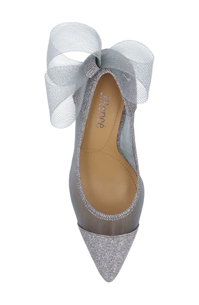 J. Reneé Sheer Bow Pointed Toe Pump In Pewter