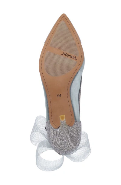 J. Reneé Sheer Bow Pointed Toe Pump In Pewter