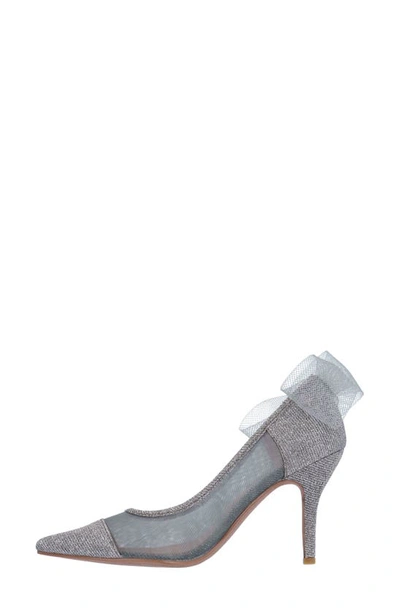 J. Reneé Sheer Bow Pointed Toe Pump In Pewter