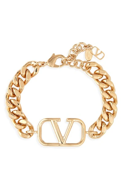 Shop Valentino Vlogo Chain Link Bracelet In Cs4-oro 18