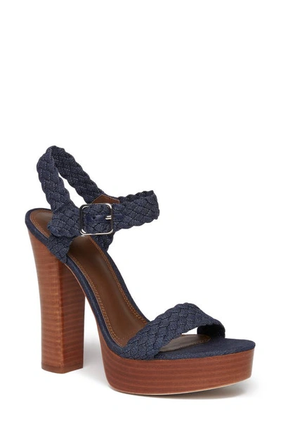 Paige Ankle Strap Platform Sandal In Indigo