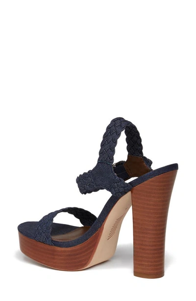 Paige Ankle Strap Platform Sandal In Indigo